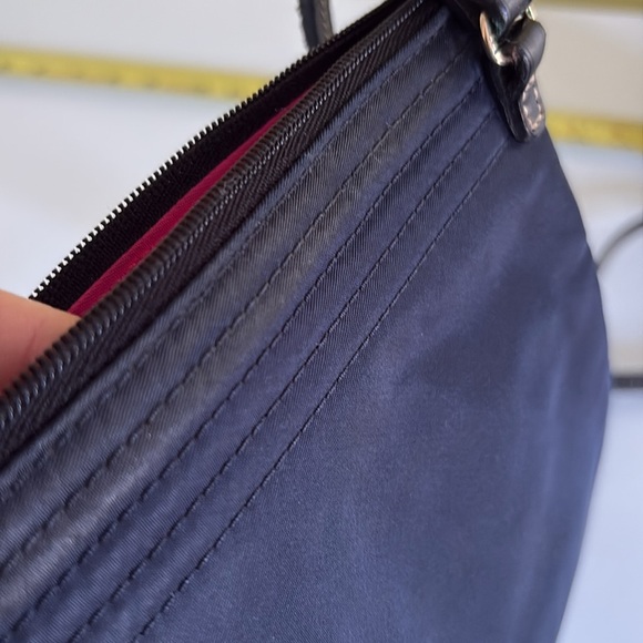 Dooney & Bourke North South Triple Zipper Small Navy Nylon Crossbody - Picture 9 of 10